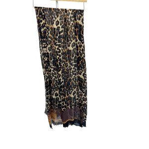 NEW Diane Von Furstenberg Hanover Scarf Brown Black Leopard Animal Print